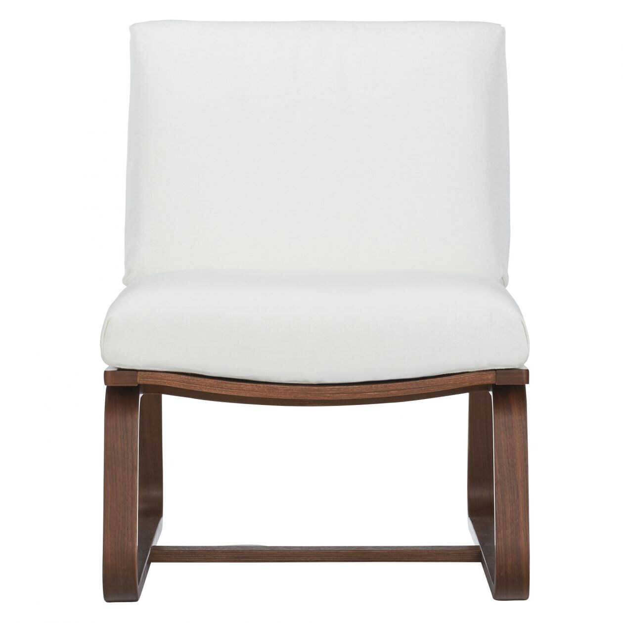 Walnut Wood Living Dining Sofa Chair W 55 x D 78 x H 77 cm White
