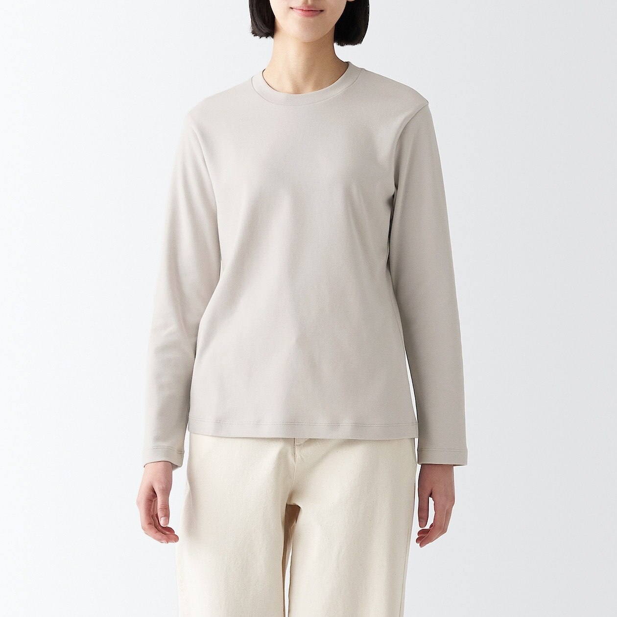 Shop Interlock Crew Neck Long Sleeve T Shirt online Muji UAE