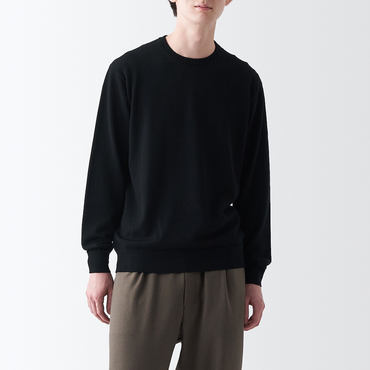 Shop Washable High-Gauge Crew Neck Sweater online | Muji UAE