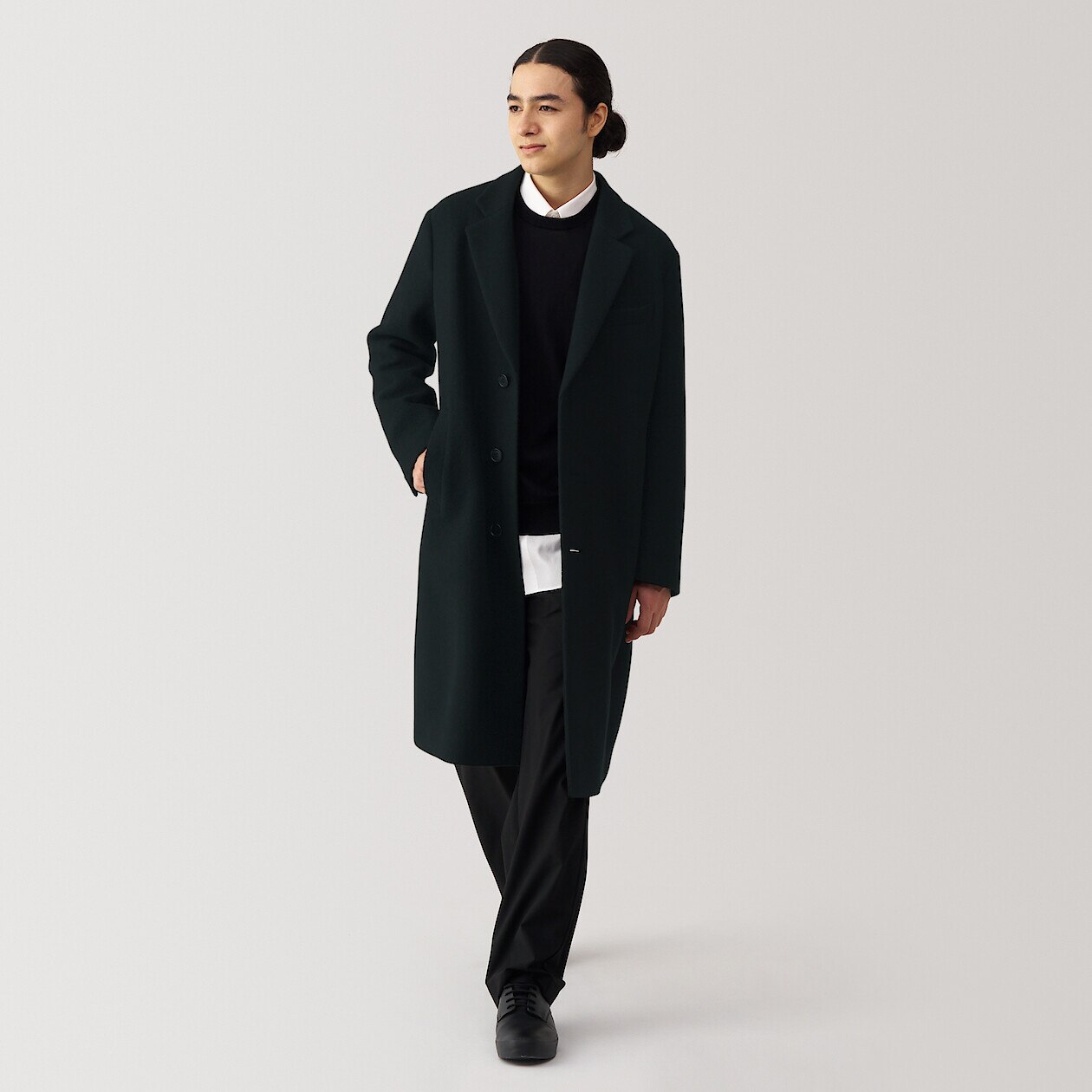 Shop Wool Blend Chester Coat online Muji UAE