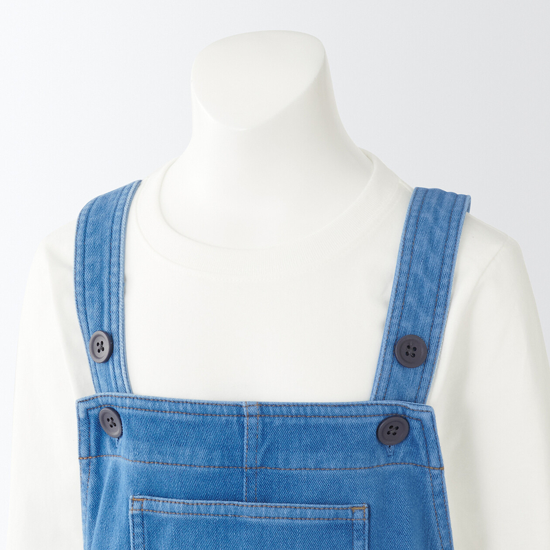 Shop Easy To Move Denim Jumper Skirt for Kids online Muji UAE