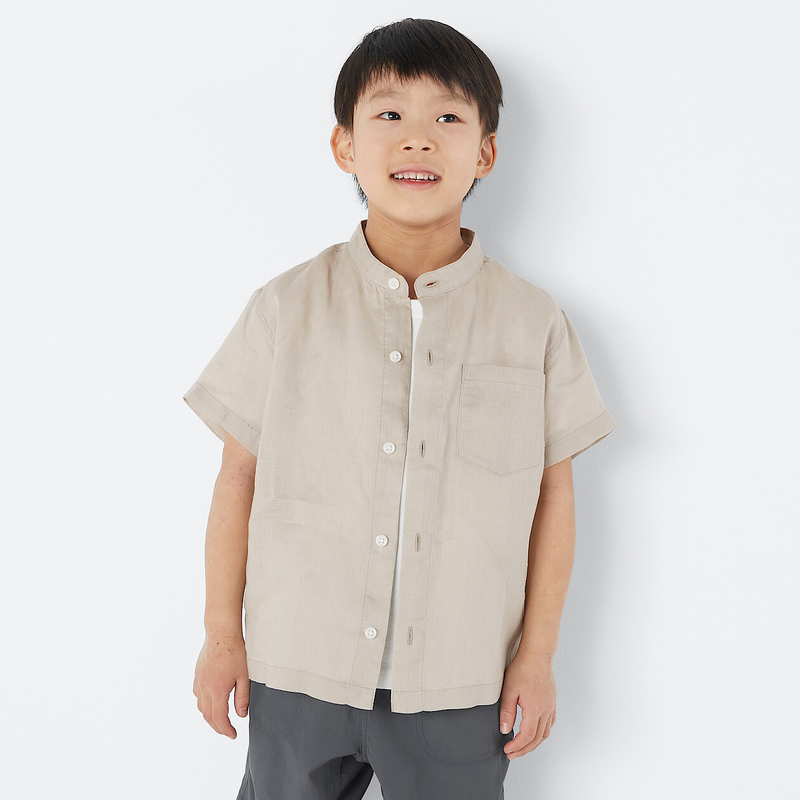 French linen Short sleeve shirt for Kids