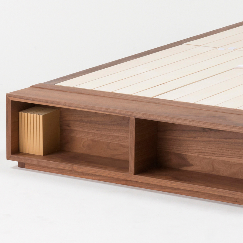 Oak storage store bed