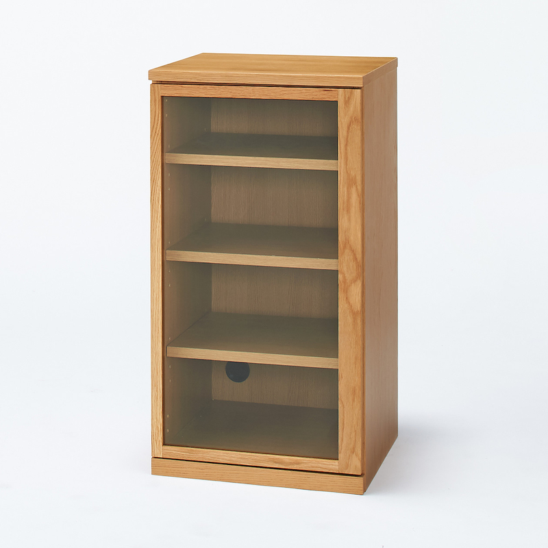 Oak cabinet top with glass doors