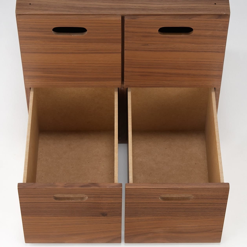 Shop Walnut Stacking Chest 4 Drawers W 37 x D 28 x H 37 cm