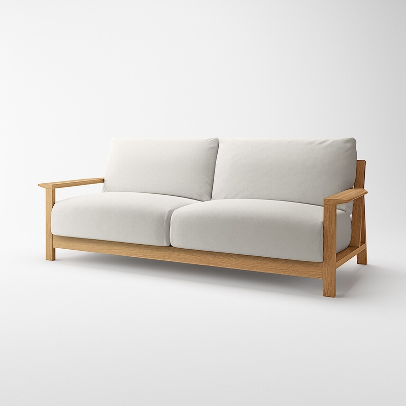 Shop Feather Pocket Coil 3 Seater Sofa With Wooden Frame W 210