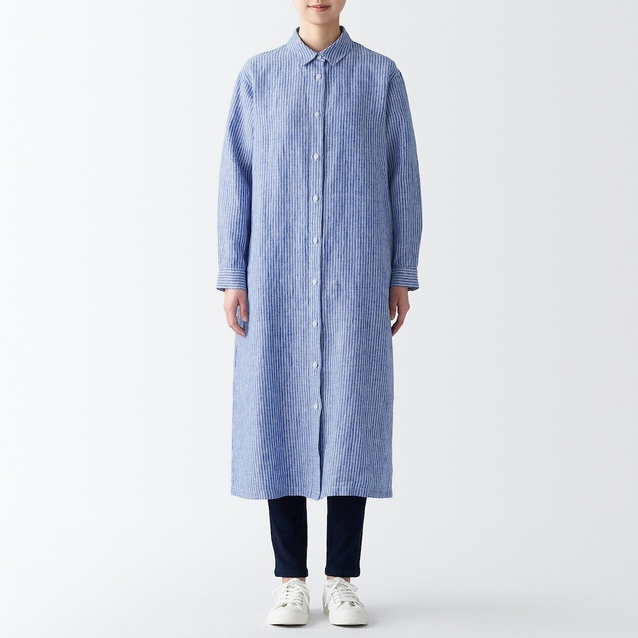 Long sleeve linen deals dress