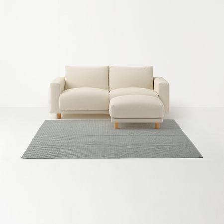 Shop Washed Cotton Quilted Rug W 195 x L 195 cm online Muji UAE