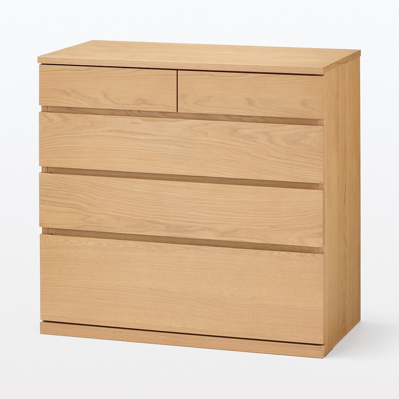 Shop Wooden Chest 4 Drawers Oak Veneer W 88 x D 44 x L 83 cm