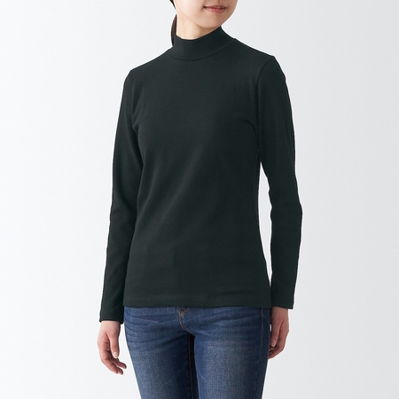 Shop Stretch Ribbed Turtle Neck Long Sleeve T Shirt online Muji UAE