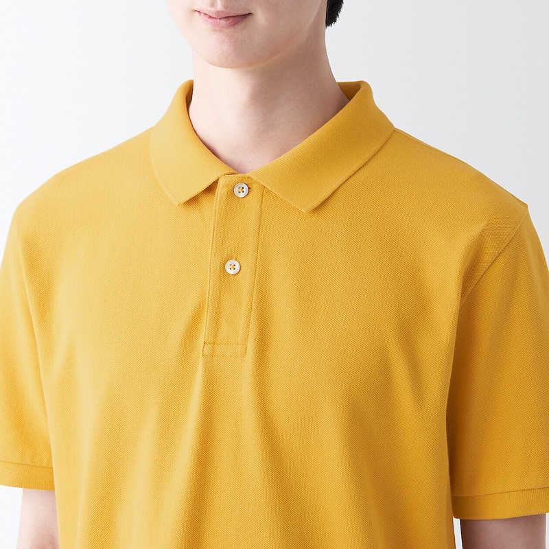 Shop Washed Pique Short Sleeve Polo Shirt online Muji UAE